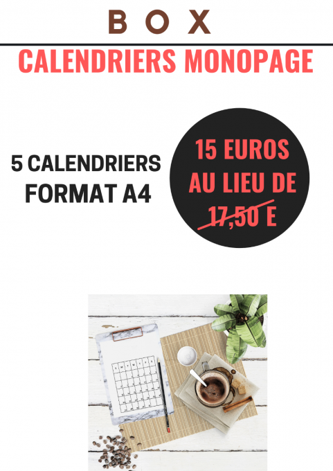 PROMO 5 CALENDRIERS AU CHOIX